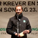 13. oktober: Kronprins Haakon holder appell under Norsk Folkehjelps oppkjøring til årets tv-aksjon på Sognsvann (Foto: Roger Fosaas, Stella Pictures)